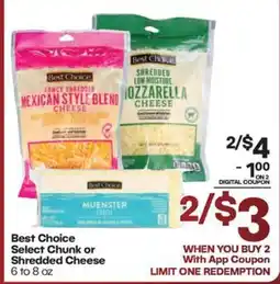 Harp's Market Best Choice Select Chunk or Shredded Cheese offer