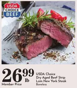 Pavilions Usda choice dry aged beef strip loin new york steak boneless offer