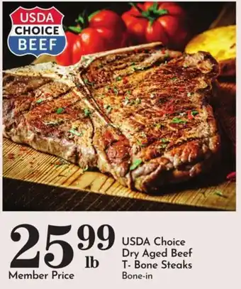 Usda Choice Dry Aged Beef T- Bone Steaks Bone-in