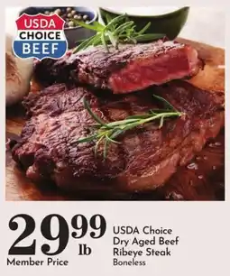 Pavilions Usda Choice Dry Aged Beef Ribeye Steak Boneless offer