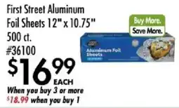 Smart & Final First Street aluminum foil sheets offer