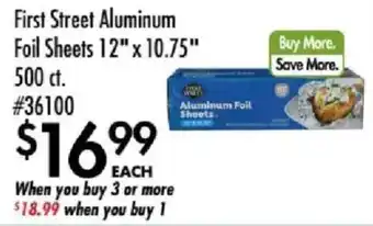First Street aluminum foil sheets