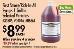 Smart & Final First Street/Rich-In-All Syrups offer