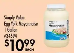 Smart & Final Simply Value Egg Yolk Mayonnaise offer