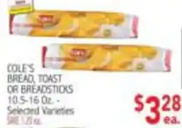 Ingles Markets Cole's bread, toast or breadsticks offer