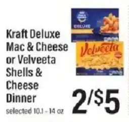 Lowes Foods Kraft Deluxe Mac & Cheese or Velveeta Shells & Cheese Dinner offer