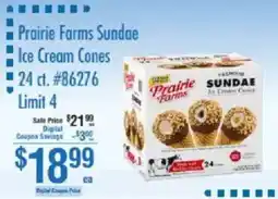 Smart & Final Prairie Farms Sundae Ice Cream Cones offer