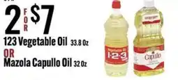 Jons International 123 Vegetable Oil or Mazola Capullo Oil offer