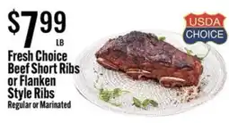 Jons International Fresh Choice Beef Short Ribs or Flanken Style Ribs offer