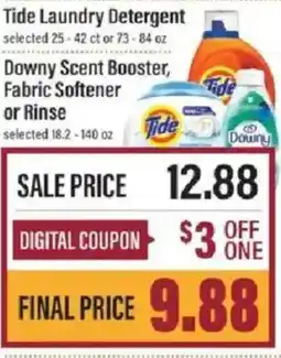 Lowes Foods Tide laundry detergent, Downy scent booster fabric softener or rinse offer