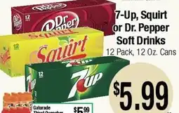Big Saver Foods 7-up, Squirt or Dr. pepper soft drinks offer