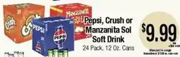 Big Saver Foods Pepsi, Crush or Manzanita Sol Soft Drink offer
