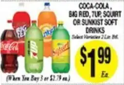 Arlan's Market Coca-Cola, Big Red, 7up, Squirt or Sunkist Soft Drinks offer
