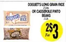 Arlan's Market Doguet's long grain rice or casserole pinto beans offer