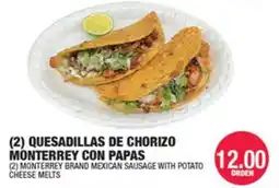 Carnicerias Jimenez Monterrey brand quesadillas de chorizo con papas offer