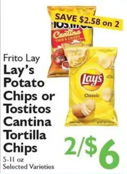 Festival Foods Frito Lay Lay's Potato Chips or Tostitos Cantina Tortilla Chips offer