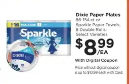 Kroger Dixie Paper Plates or Sparkle Paper Towels offer