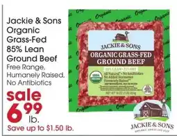 Giant Eagle Jackie & Sons Organic Grass-Fed 85% Lean Ground Beef offer