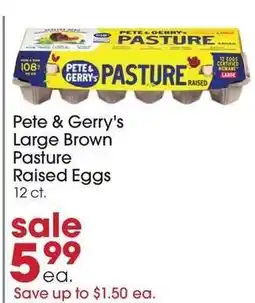 Giant Eagle Pete & Gerry's Large Brown Pasture Raised Eggs offer