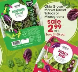 Giant Eagle Ohio Grown Market District Salads or Microgreens offer