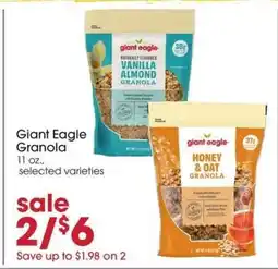 Giant Eagle Giant Eagle Granola offer