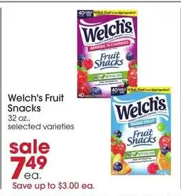 Giant Eagle Welch's Fruit Snacks offer
