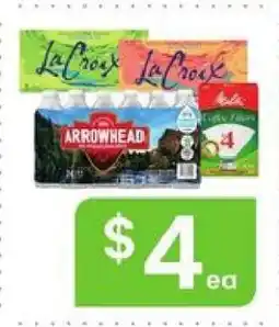 Albertsons LaCroix, Arrowhead, Coffee Filters offer