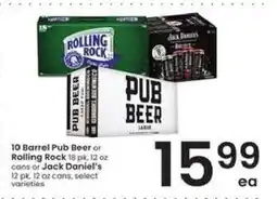 Albertsons 10 Barrel Pub Beer or Rolling Rock or Jack Daniel's offer