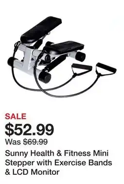 Dick's Sporting Goods Sunny Health & Fitness Mini Stepper with Exercise Bands & LCD Monitor offer