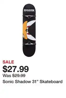 Dick's Sporting Goods Sonic Shadow 31 Skateboard offer