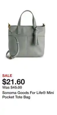 Kohl's Sonoma Goods For Life Mini Pocket Tote Bag offer