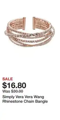 Kohl's Simply Vera Vera Wang Rhinestone Chain Bangle offer
