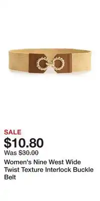 Kohl's Women's Nine West Wide Twist Texture Interlock Buckle Belt offer
