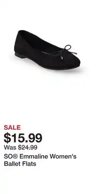 Kohl's SO Emmaline Women's Ballet Flats offer