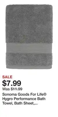 Kohl's Sonoma Goods For Life Hygro Performance Bath Towel, Bath Sheet, Hand Towel or Washcloth offer