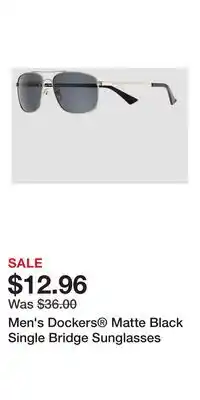 Kohl's Men's Dockers Matte Black Single Bridge Sunglasses offer