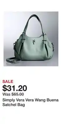 Kohl's Simply Vera Vera Wang Buena Satchel Bag offer
