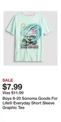 Kohl's Boys 8-20 Sonoma Goods For Life Everyday Short Sleeve Graphic Tee offer