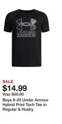 Kohl's Boys 8-20 Under Armour Hybrid Print Tech Tee in Regular & Husky offer