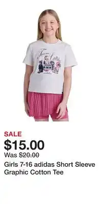 Kohl's Girls 7-16 adidas Short Sleeve Graphic Cotton Tee offer
