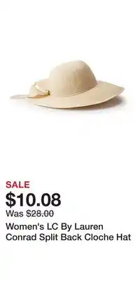 Kohl's Women's LC By Lauren Conrad Split Back Cloche Hat offer