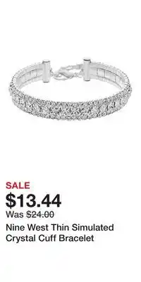 Kohl's Nine West Thin Simulated Crystal Cuff Bracelet offer