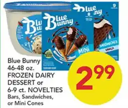 Pete's Fresh Market Blue Bunny FROZEN DAIRY DESSERT or NOVELTIES Bars, Sandwiches, or Mini Cones offer