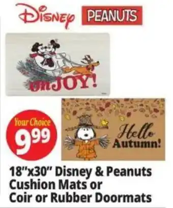 Disney & Peanuts Cushion Mats or Coir or Rubber Doormats