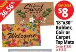 Ocean State Job Lot Your Choice Rubber, Coir or Carpet Top Mats offer