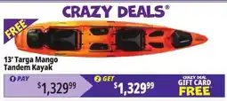 Ocean State Job Lot Targa Mango Tandem Kayak offer