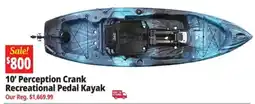 Ocean State Job Lot 10' Perception Crank Recreational Pedal Kayak offer