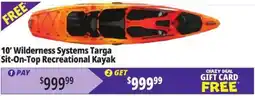 Ocean State Job Lot Wilderness Systems Targa Sit-On-Top Recreational Kayak offer