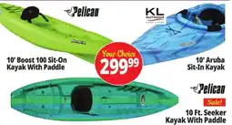 Ocean State Job Lot 10' Boost 100 Sit-On Kayak With Paddle offer