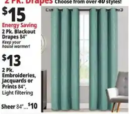 Ocean State Job Lot 2 Pk. Blackout Drapes offer